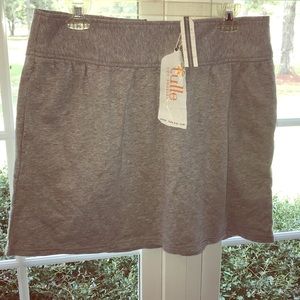 Cotton Gray zip up soft skirt by Tulle Size-M NWT